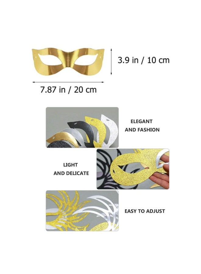 VersaMarts 10-Piece Elegant Paper Masquerade Mask Set – Venetian Style Hollow-Out Party Glasses – Creative DIY Photo Props for Women, Masquerade Balls, Weddings & Themed Events - Image 3